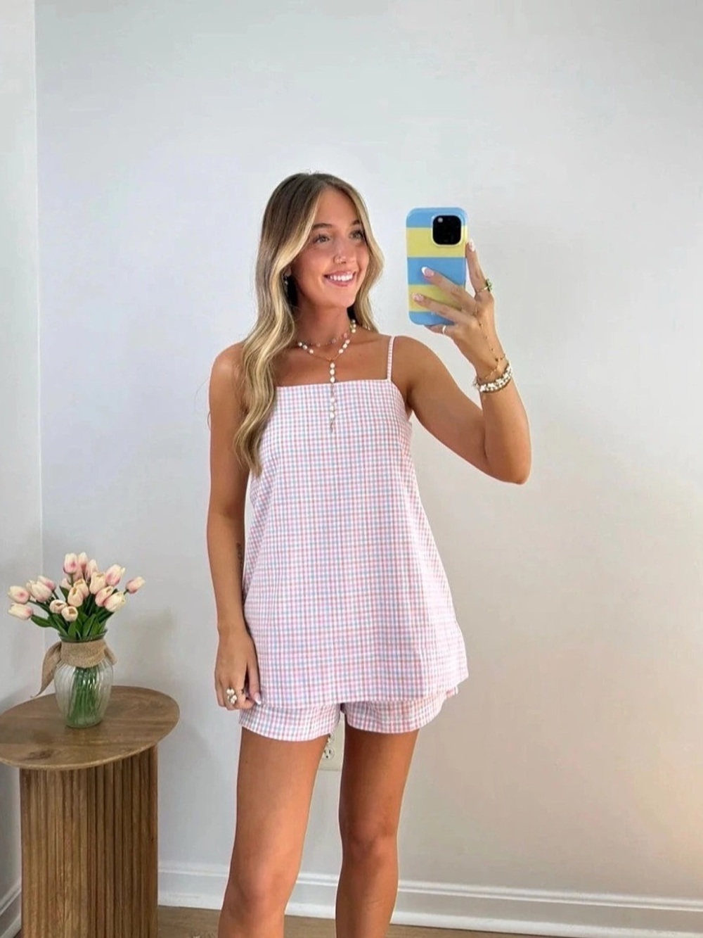 NEW Gingham Set in Pink & Blue